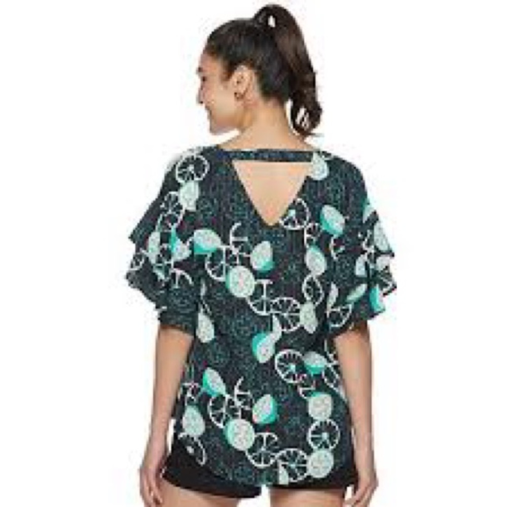 Apt. 9 Lightweight Citrus Fruit Print Blouse